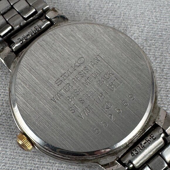 Vintage Nice Seiko Watch Round Shaped Face Gold Tone Bracelet 6.5 inch bracelet main image 4